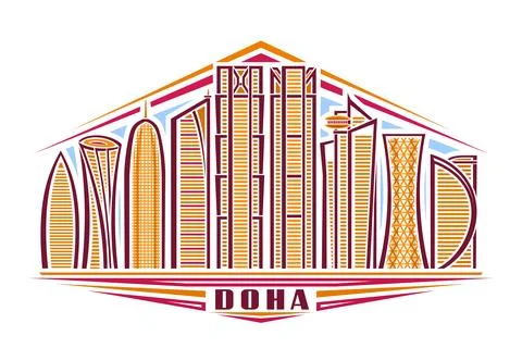 Vector illustration of Doha Ilustración de archivo