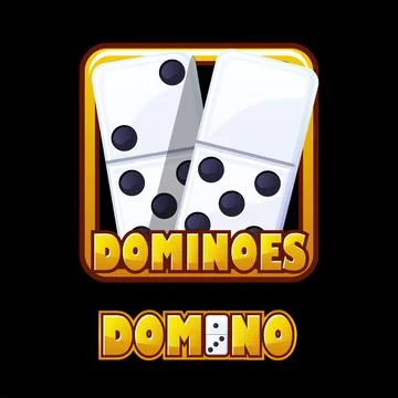Vector illustration of a domino logo in a frame. Stock Illustration