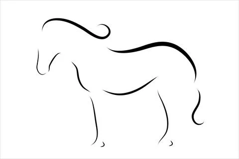Vector illustration of donkey painted with simple lines. Symbol of cattle and Stock Illustration