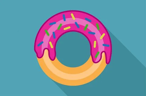 Vector illustration of a donut on blue background Stock Illustration