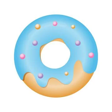 Vector illustration of donut in glaze in flat style Stock Illustration