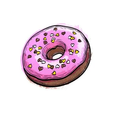 Vector illustration of donut. Stock Illustration