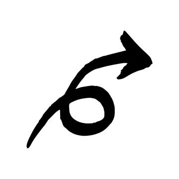 Vector illustration of doodle arrow in hand-drawn style. Illustrazione stock
