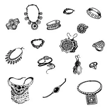 Vector illustration doodle bijouterie Stock Illustration