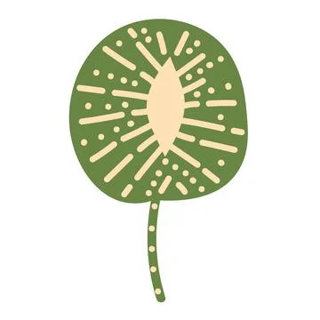 Vector illustration of a doodle green leaf on a white background. Illustrazione stock