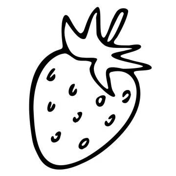 Vector illustration doodle hand drawn food fruit berry strawberry whole cal.. Stock Illustration