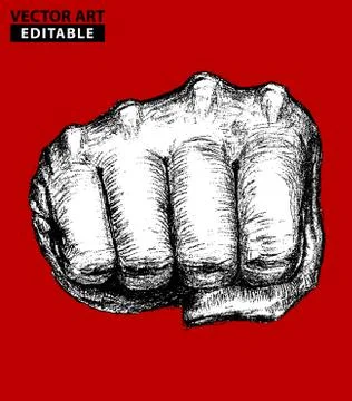 VECTOR ILLUSTRATION OF DOODLE HAND PUNCH Stock Illustration