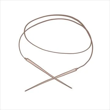 Vector illustration in doodle style. Knitting circular needles Stock Illustration