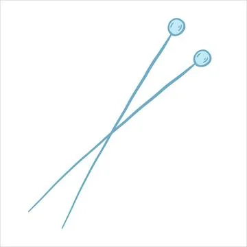 Vector illustration in doodle style. Knitting needles Illustrazione stock