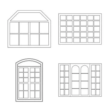 Vector illustration of door and front logo. Collection of door and wooden stock Stock Illustration