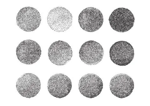 Vector illustration of dotted circles, round shape Stock Illustration