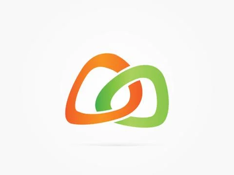 Vector Illustration double fusion circle logo Stock Illustration