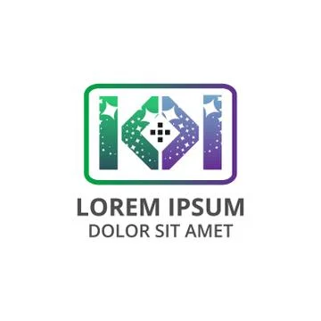 Vector illustration double letter k cleaning service icon logo design Stock Illustration