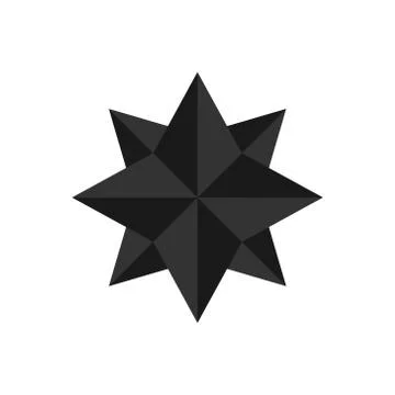 Vector illustration double star flat icon black color Stock Illustration
