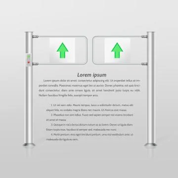 Vector illustration of double turnstile with green arrows Stock Illustration