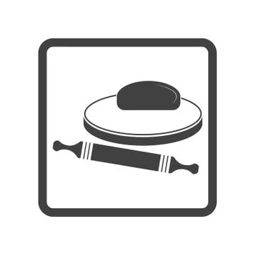 Vector illustration of dough and rolling pin on a wooden board. Stock-Illustration