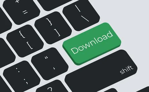Vector illustration of DOWNLOAD key on keyboard Stock Illustration