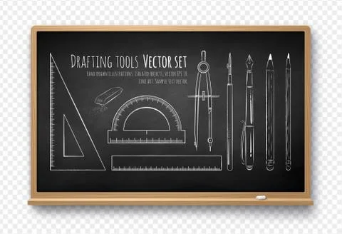 Vector illustration of drafting tools Stock Illustration