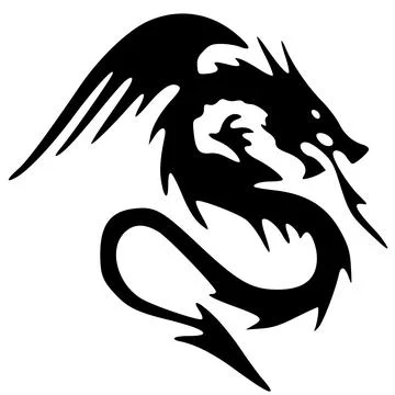 Vector illustration of dragon with a sword Stock Illustration