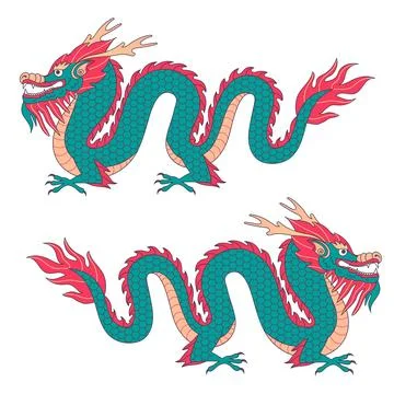 Vector illustration of dragon with a sword Stock Illustration