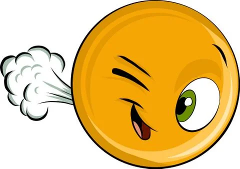 Vector illustration draw face Emoticon farting icon Stock Illustration