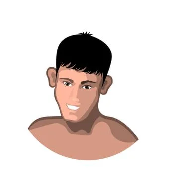 Vector illustration, drawing, design - a portrait of an abstract young man on Stock Illustration