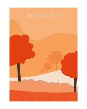 Vector illustration. Drawing of the seasons. Flat style. Banners for books,.. Stock Illustration