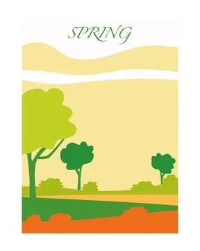 Vector illustration. Drawing of the seasons. Flat style. Banners for books,.. Stock Illustration