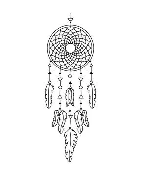 Vector illustration of dreamcatcher in boho style. Mystery interior Stock Illustration