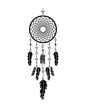 Vector illustration of dreamcatcher in boho style. Mystery interior. Illustrazione stock