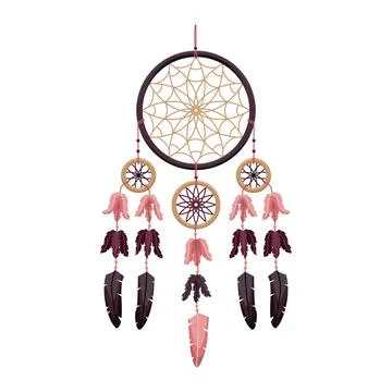 Vector illustration of a dreamcather in boho style. Mystical interiors. Stock-Illustration