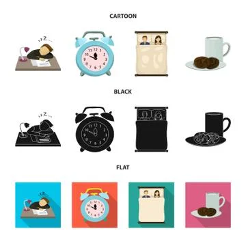 Vector illustration of dreams and night symbol. Set of dreams and bedroom stock Stock Illustration