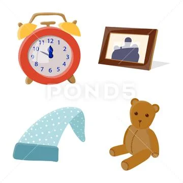 Vector illustration of dreams and night symbol. Collection of dreams and bedroom Stock Illustration