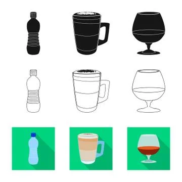 Vector illustration of drink and bar logo. Collection of drink and party stock Illustration