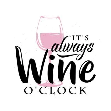 Vector illustration of drink related typographic quote. Wine old logo design Stock Illustration
