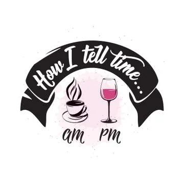 Vector illustration of drink related typographic quote. Wine old logo design Stock Illustration