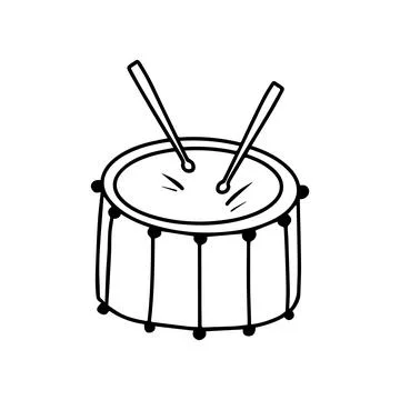 Vector illustration of a drum in doodle style. Stock Illustration