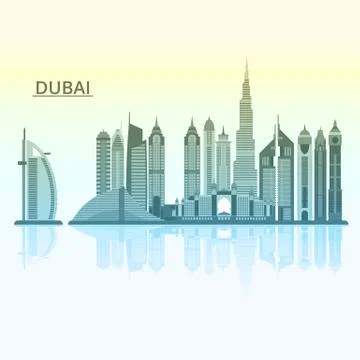 Vector illustration of Dubai city Stock-Illustration