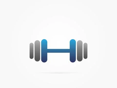 Vector Illustration dumbbell weights logo Stock Illustration