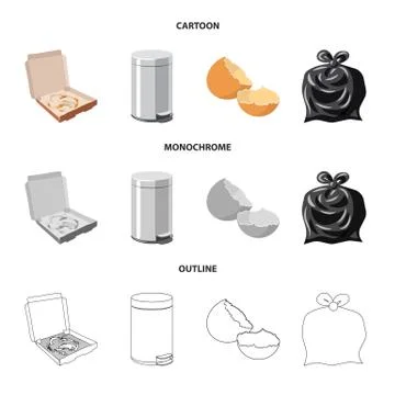 Vector illustration of dump and sort sign. Set of dump and junk stock vector Stock Illustration
