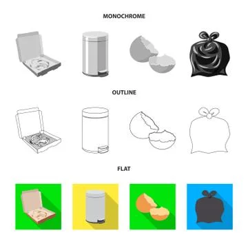 Vector illustration of dump and sort sign. Collection of dump and junk stock Stock Illustration