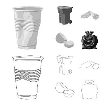 Vector illustration of dump and sort logo. Set of dump and junk stock vector Stock Illustration