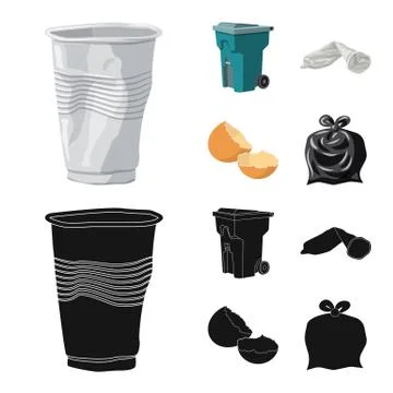 Vector illustration of dump and sort symbol. Set of dump and junk stock vector Stock Illustration