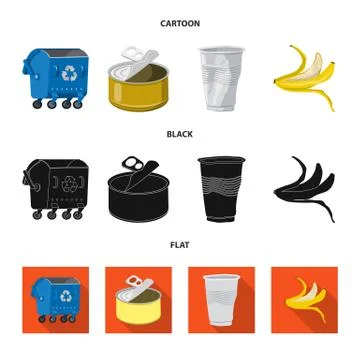 Vector illustration of dump and sort sign. Collection of dump and junk stock Stock Illustration