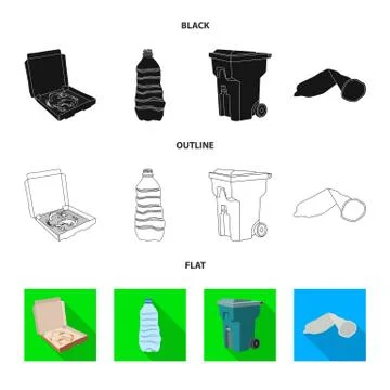 Vector illustration of dump and sort icon. Set of dump and junk stock symbol for Stock Illustration