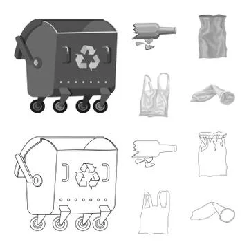 Vector illustration of dump and sort symbol. Set of dump and junk stock symbol イラスト素材