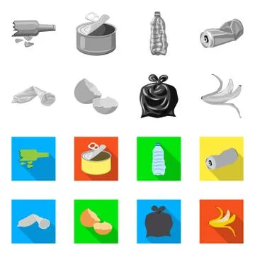 Vector illustration of dump and sort sign. Set of dump and junk vector icon for Stock Illustration