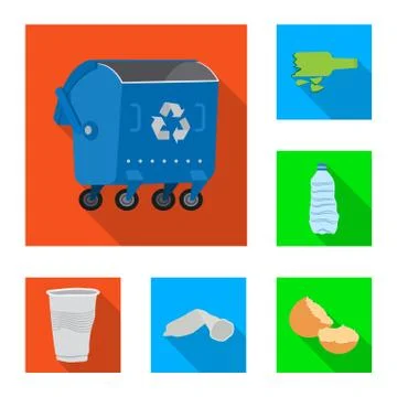 Vector illustration of dump and sort sign. Set of dump and junk stock symbol for イラスト素材