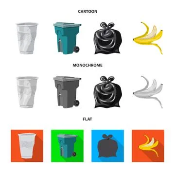 Vector illustration of dump and sort symbol. Collection of dump and junk vector Stock Illustration