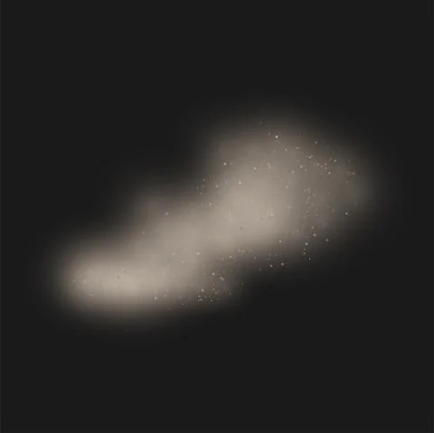 Vector illustration of dust and sand powder explosion scattered isolated on d Stock Illustration